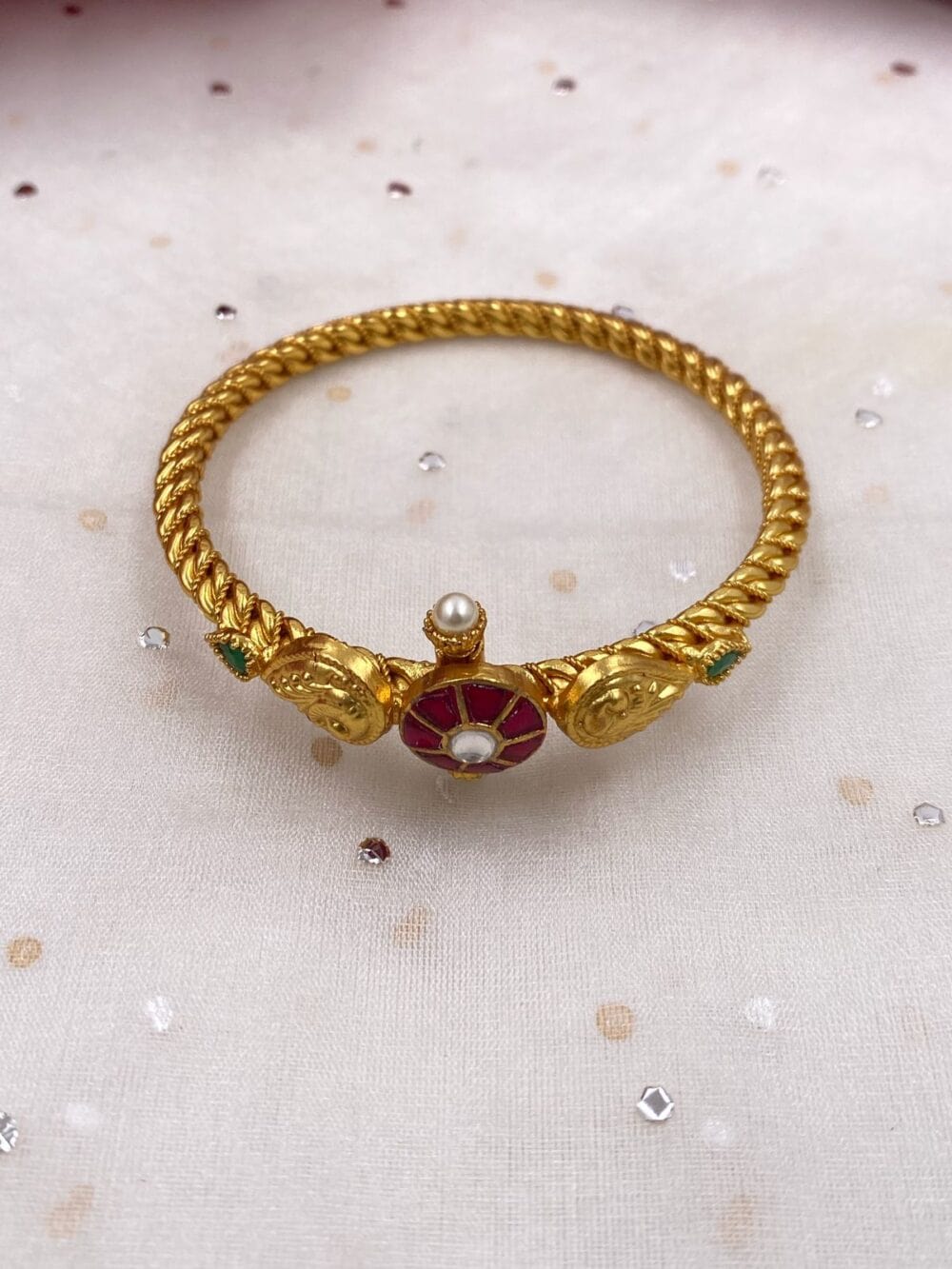 Dafne | Vintage Fabric Pearl Wrap Bracelet – Online Jewelry Boutique